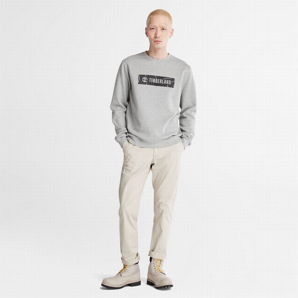 Pánské Mikiny Timberland Oyster River Logo Šedé | TI23714-376