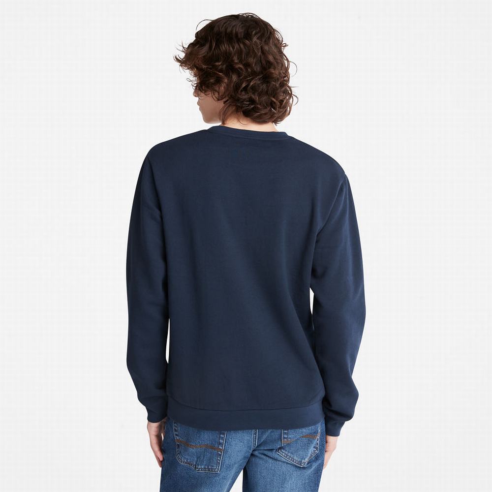Pánské Mikiny Timberland Oyster River Logo Tmavě Blankyt | TI42079-083