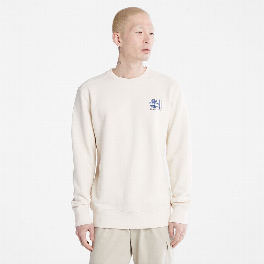 Pánské Mikiny Timberland Photographic Crewneck Bílé | TI83941-274