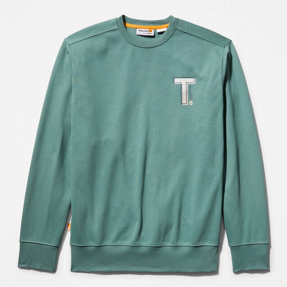 Pánské Mikiny Timberland Sweatshirt with TimberFresh™ Technologie Zelene | TI73594-369