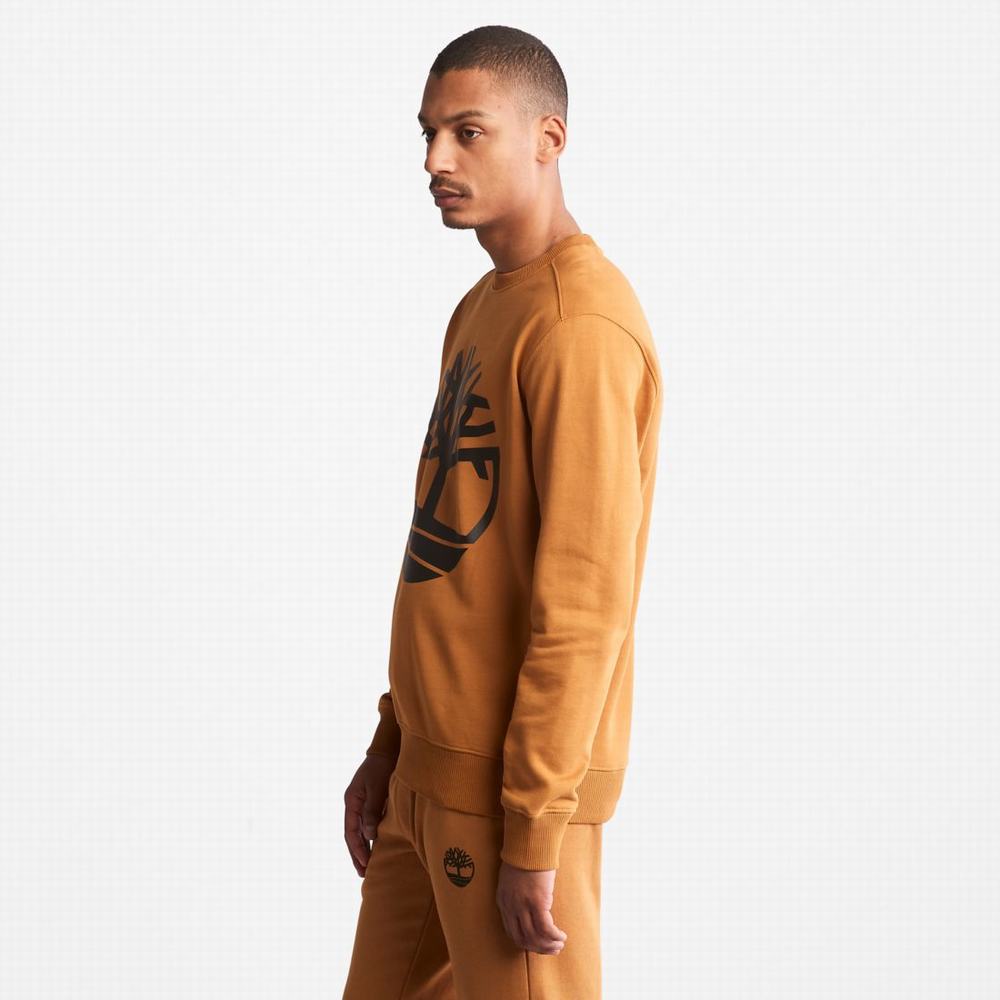 Pánské Mikiny Timberland Tree Logo Crewneck Hnědé Černé | TI05836-094