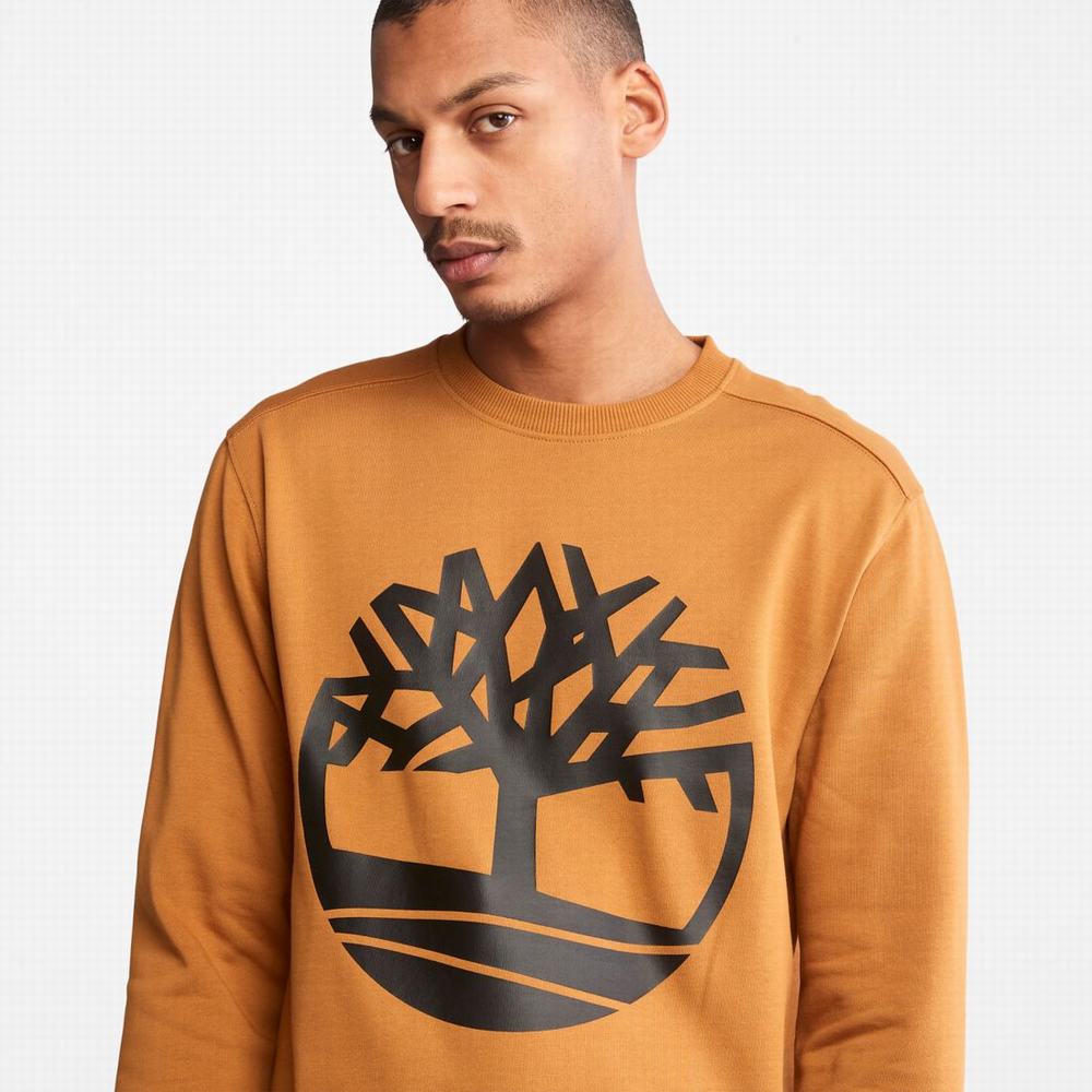 Pánské Mikiny Timberland Tree Logo Crewneck Hnědé Černé | TI05836-094