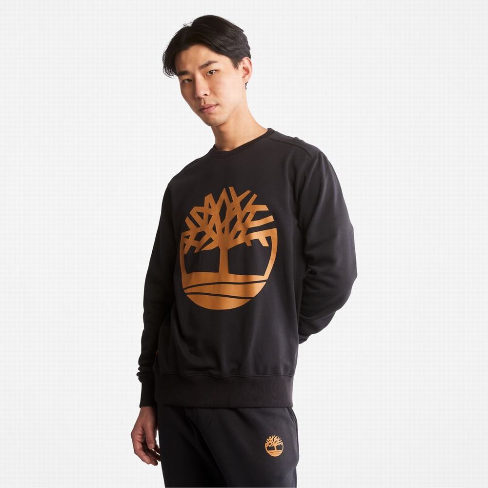 Pánské Mikiny Timberland Tree Logo Crewneck Černé Hnědé | TI93802-360
