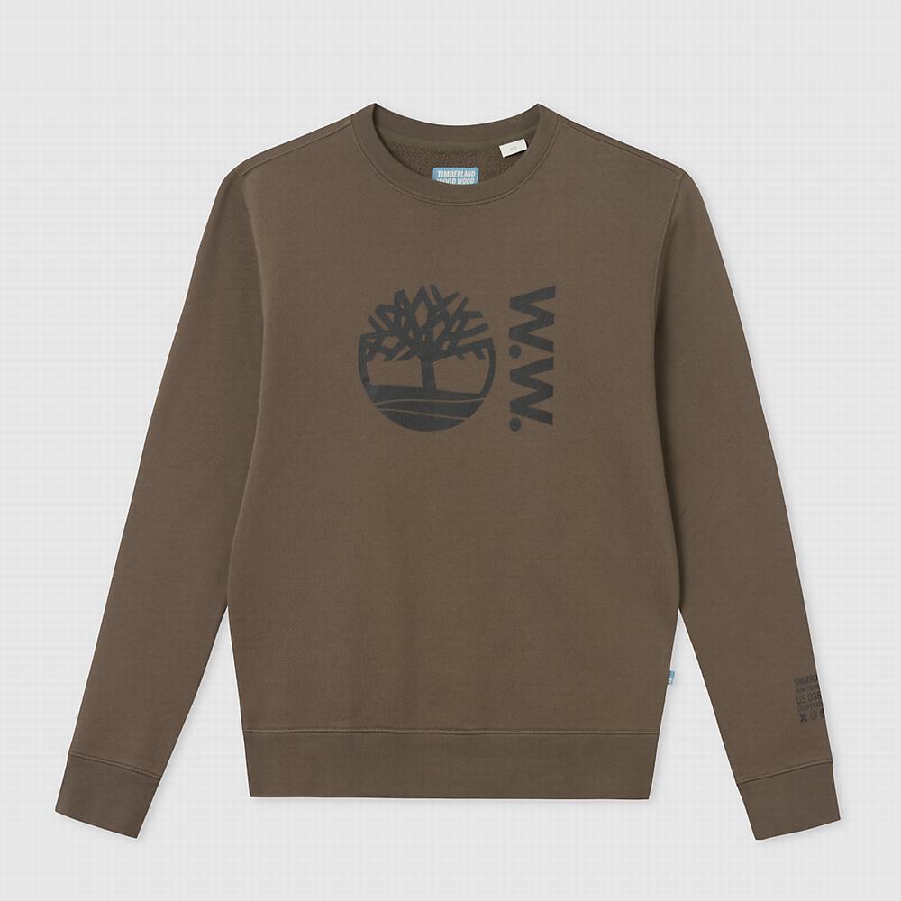 Pánské Mikiny Timberland x WoodWood Crew Šedé | TI63521-928