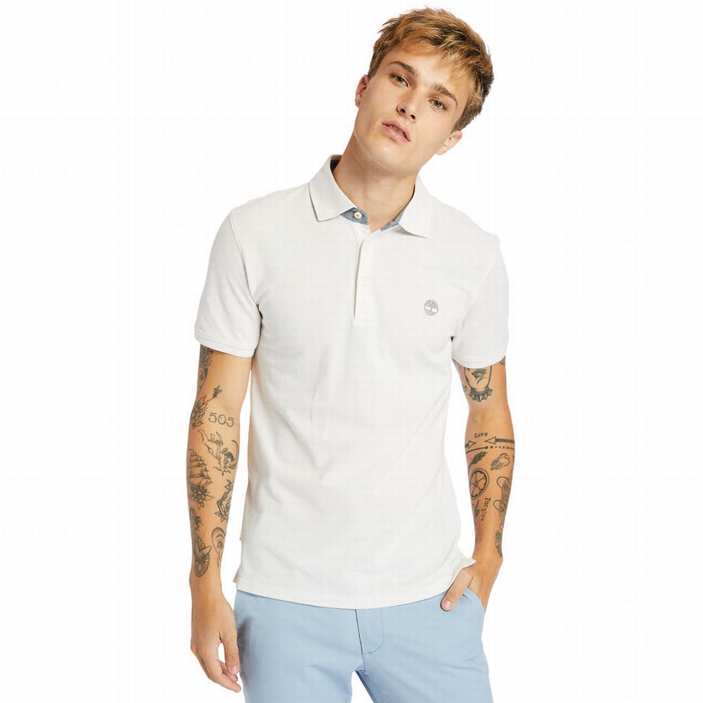 Pánské Polo Triko Timberland Baboosic Brook Bílé | TI35487-423