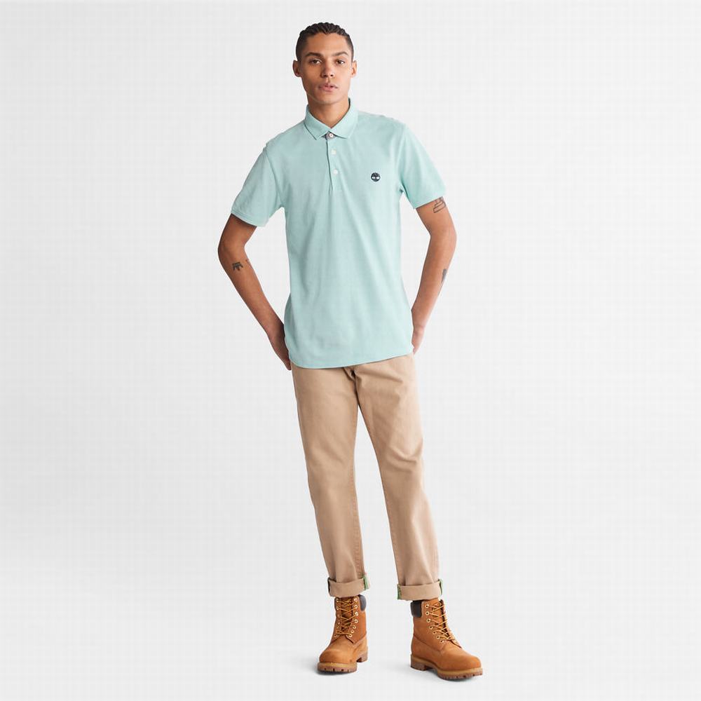 Pánské Polo Triko Timberland Baboosic Brook Oxford Polo Tyrkysové | TI43917-546