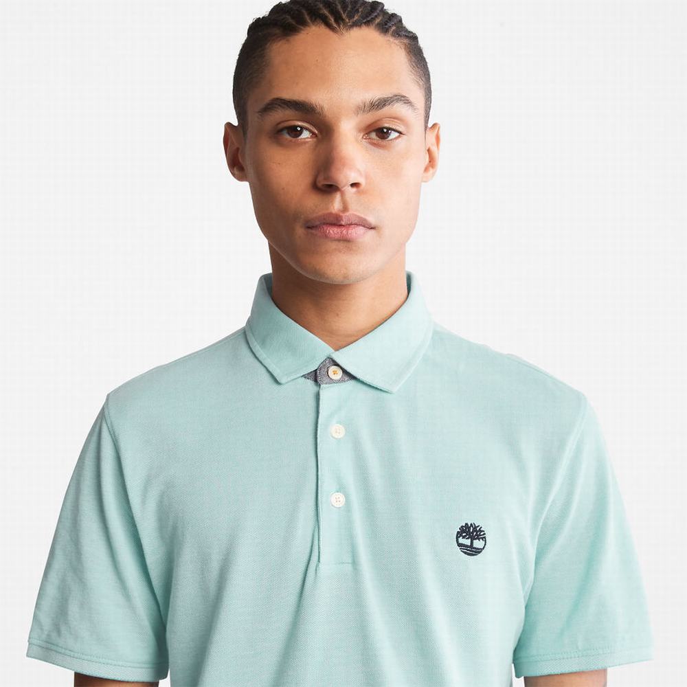 Pánské Polo Triko Timberland Baboosic Brook Oxford Polo Tyrkysové | TI43917-546
