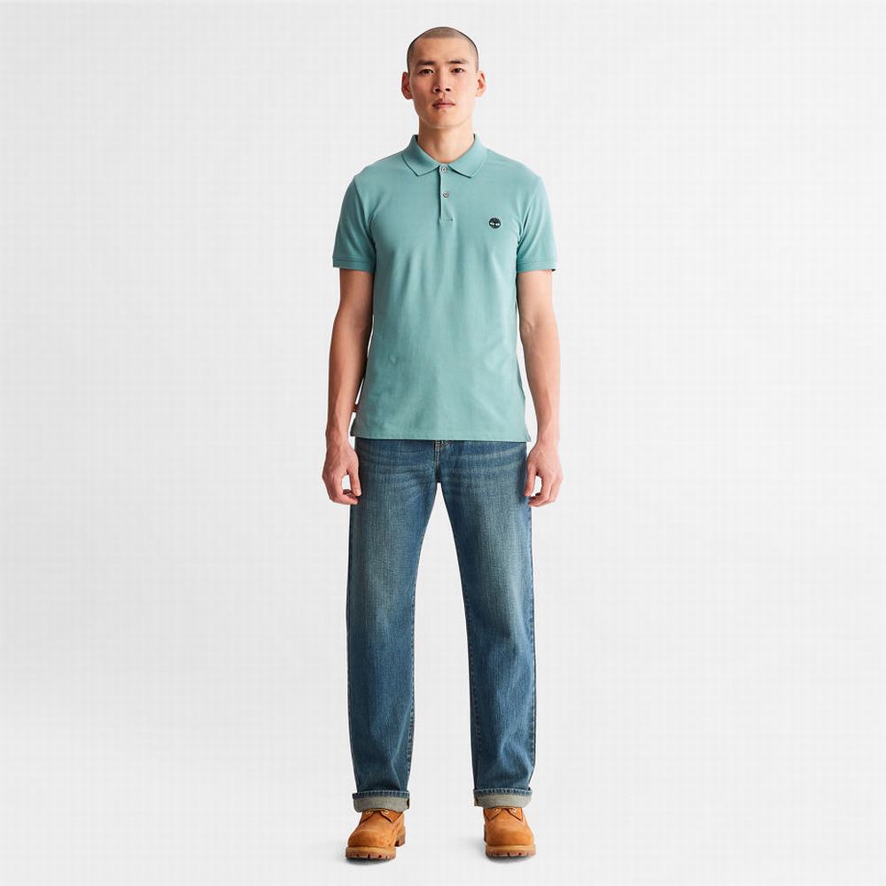 Pánské Polo Triko Timberland Merrymeeting River Tyrkysové | TI54780-289