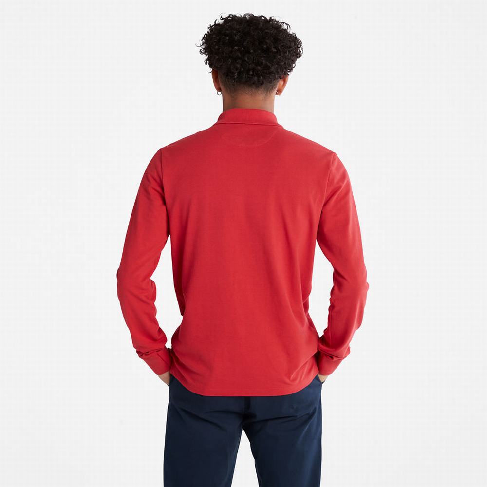 Pánské Polo Triko Timberland Millers River LS Červené | TI02784-243