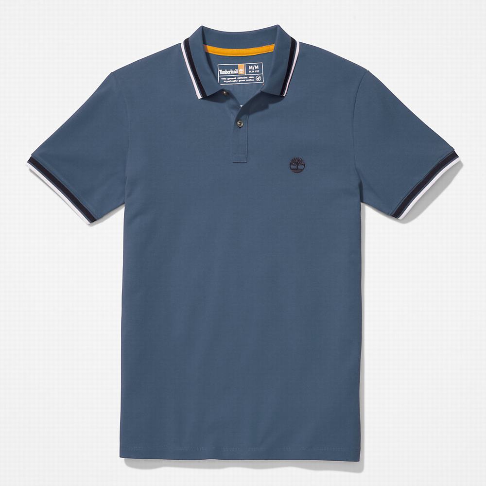 Pánské Polo Triko Timberland Millers River Tipped Tmavě Blankyt | TI02851-016