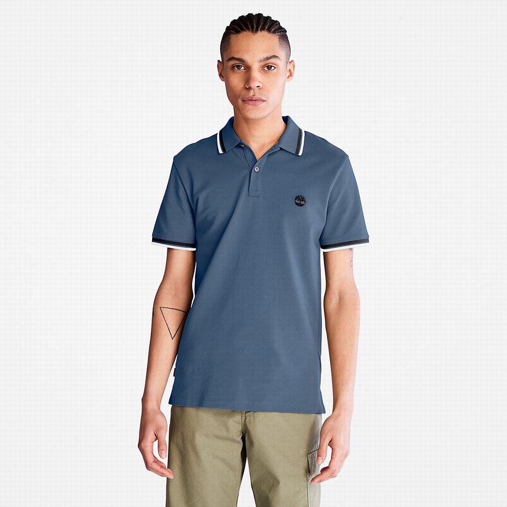 Pánské Polo Triko Timberland Millers River Tipped Tmavě Blankyt | TI02851-016