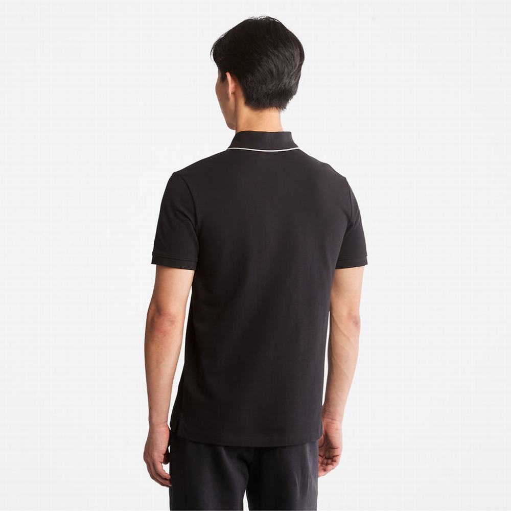 Pánské Polo Triko Timberland Millers River Print-Collar Černé | TI10347-673