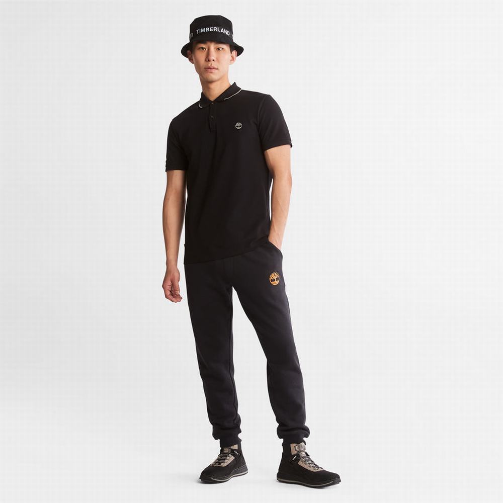 Pánské Polo Triko Timberland Millers River Print-Collar Černé | TI10347-673