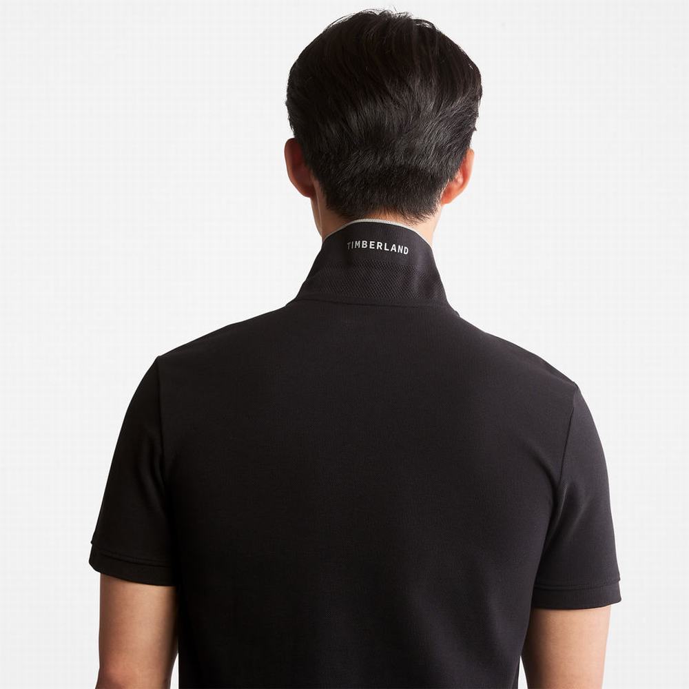 Pánské Polo Triko Timberland Millers River Print-Collar Černé | TI10347-673