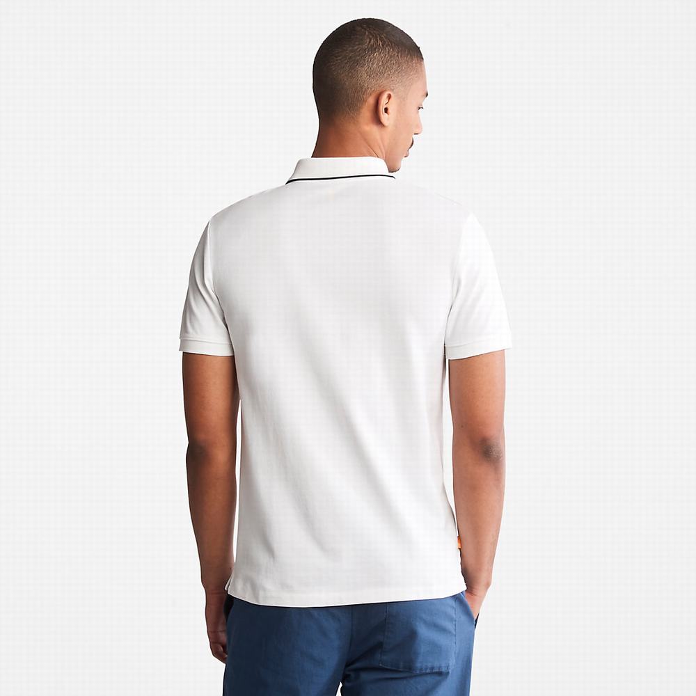 Pánské Polo Triko Timberland Millers River Print-Collar Bílé | TI17809-798
