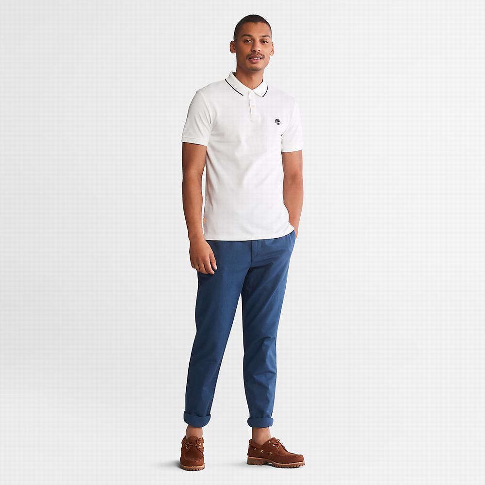 Pánské Polo Triko Timberland Millers River Print-Collar Bílé | TI17809-798
