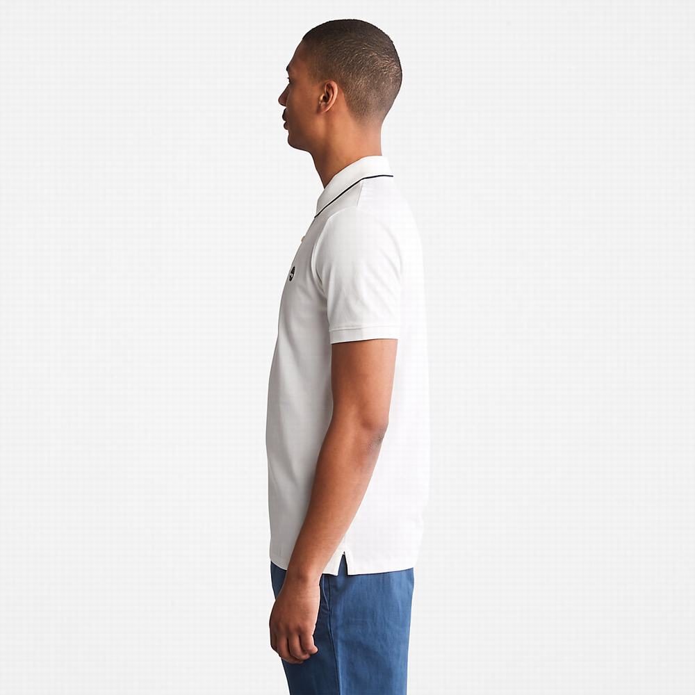 Pánské Polo Triko Timberland Millers River Print-Collar Bílé | TI17809-798