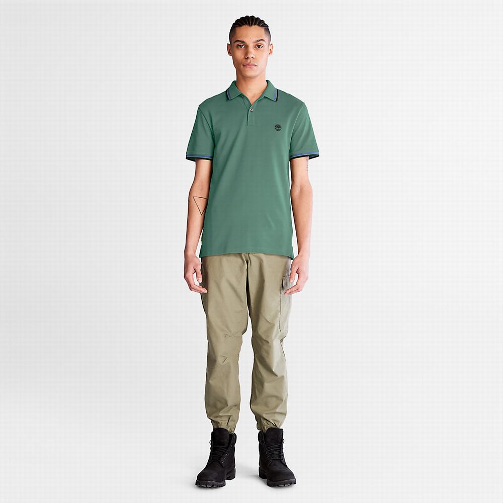 Pánské Polo Triko Timberland Millers River Tipped Tyrkysové | TI27504-752