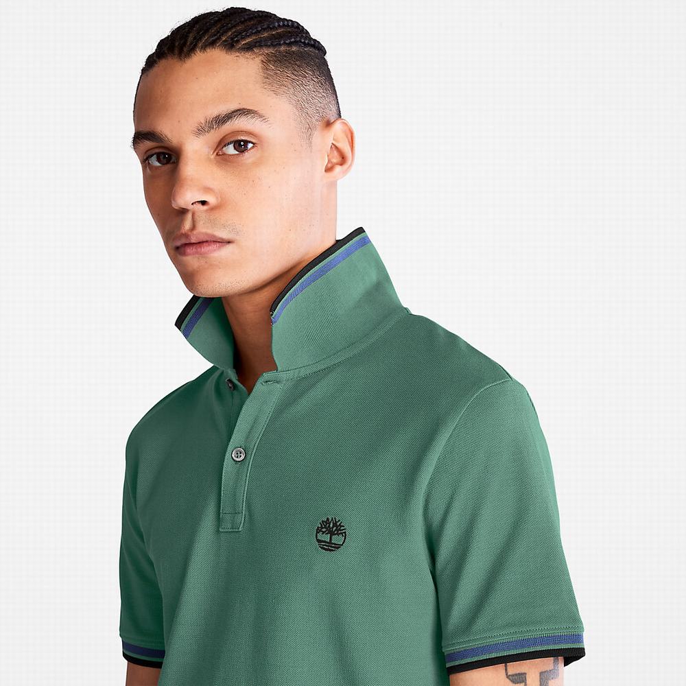Pánské Polo Triko Timberland Millers River Tipped Tyrkysové | TI27504-752