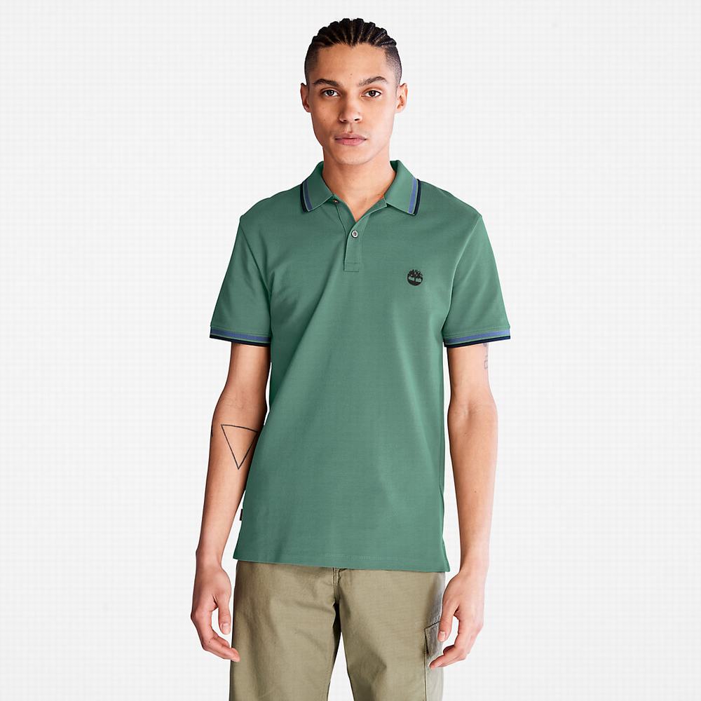 Pánské Polo Triko Timberland Millers River Tipped Tyrkysové | TI27504-752