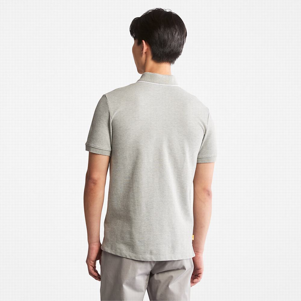 Pánské Polo Triko Timberland Millers River Print-Collar Šedé | TI43752-462