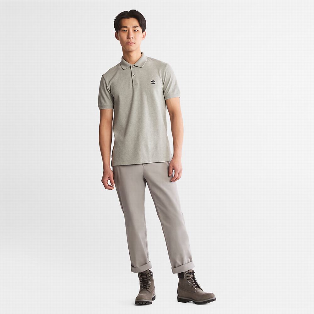 Pánské Polo Triko Timberland Millers River Print-Collar Šedé | TI43752-462