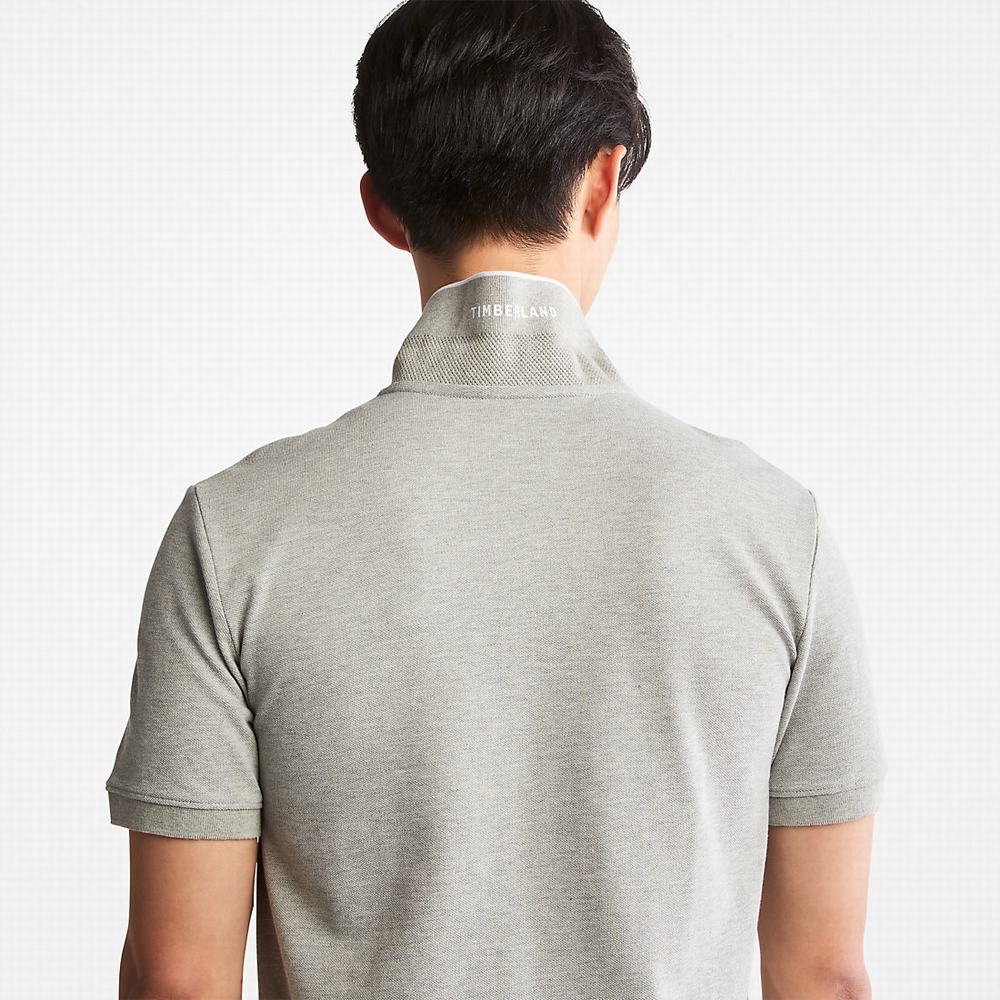 Pánské Polo Triko Timberland Millers River Print-Collar Šedé | TI43752-462