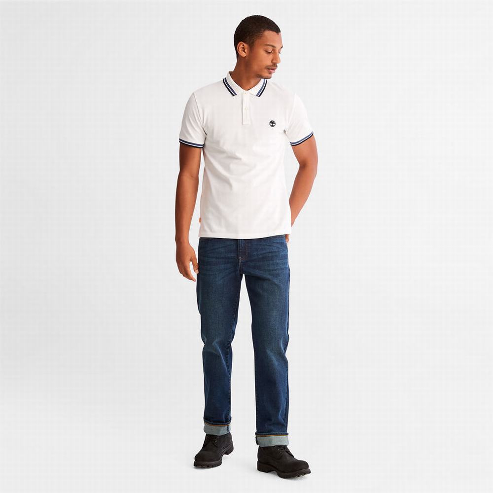 Pánské Polo Triko Timberland Millers River Tipped Bílé | TI61827-542