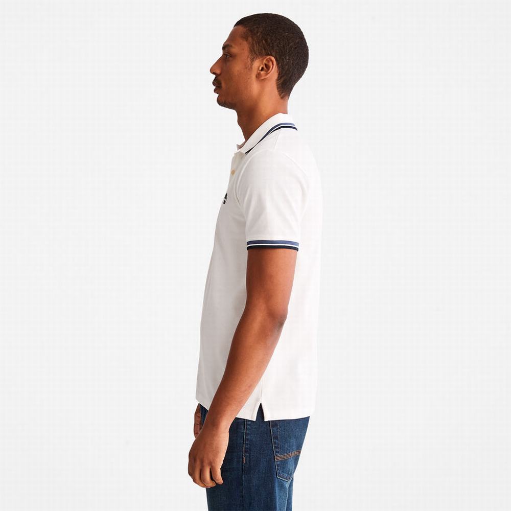 Pánské Polo Triko Timberland Millers River Tipped Bílé | TI61827-542