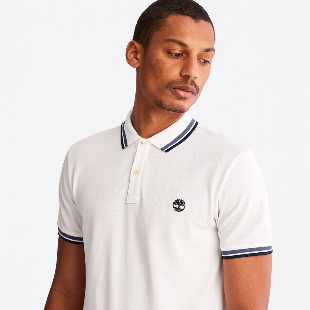 Pánské Polo Triko Timberland Millers River Tipped Bílé | TI61827-542