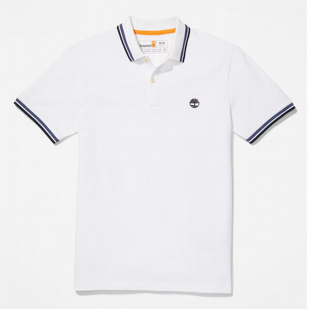 Pánské Polo Triko Timberland Millers River Tipped Bílé | TI61827-542