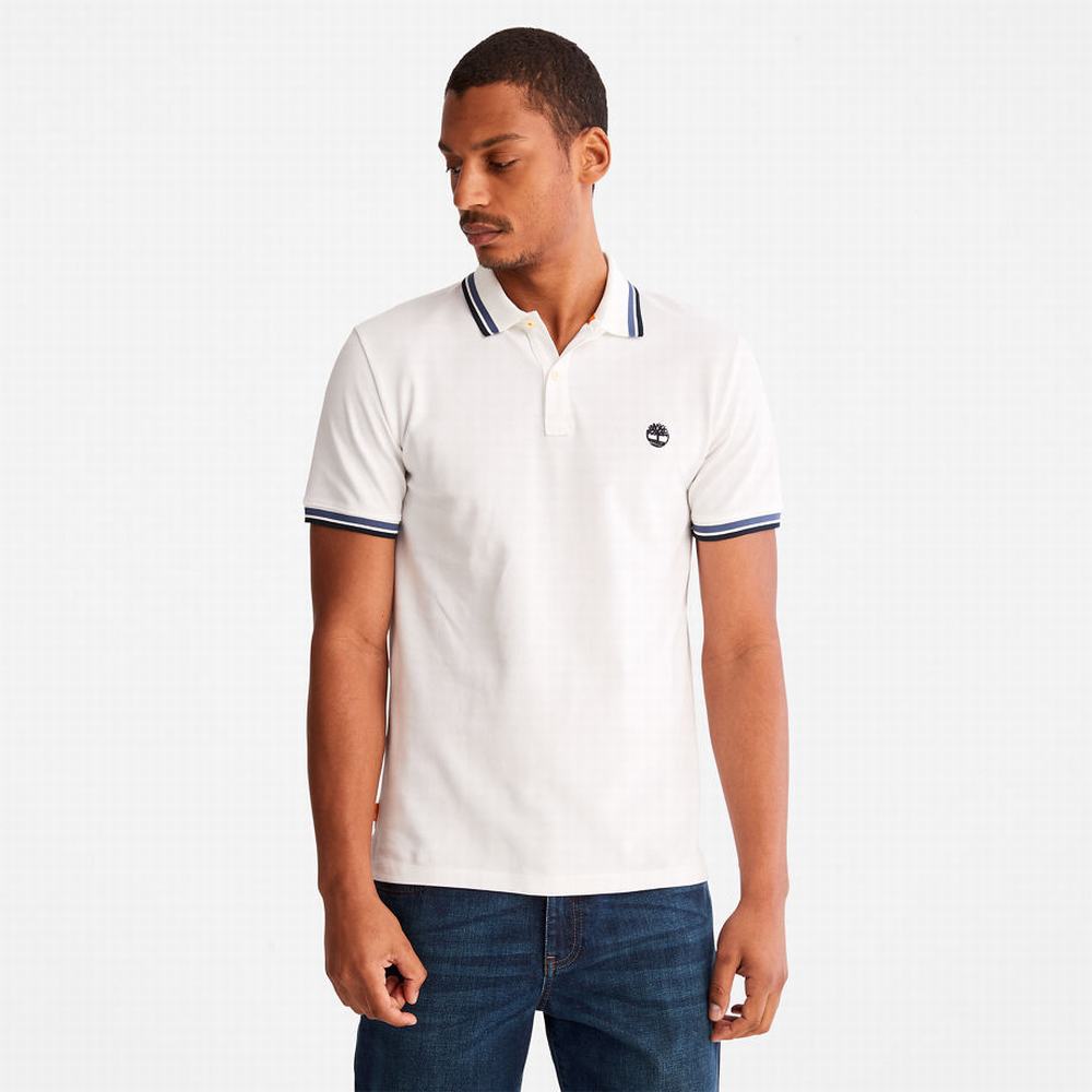 Pánské Polo Triko Timberland Millers River Tipped Bílé | TI61827-542