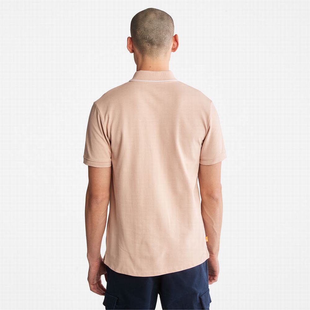 Pánské Polo Triko Timberland Millers River Print-Collar Světle Růžové | TI65120-650