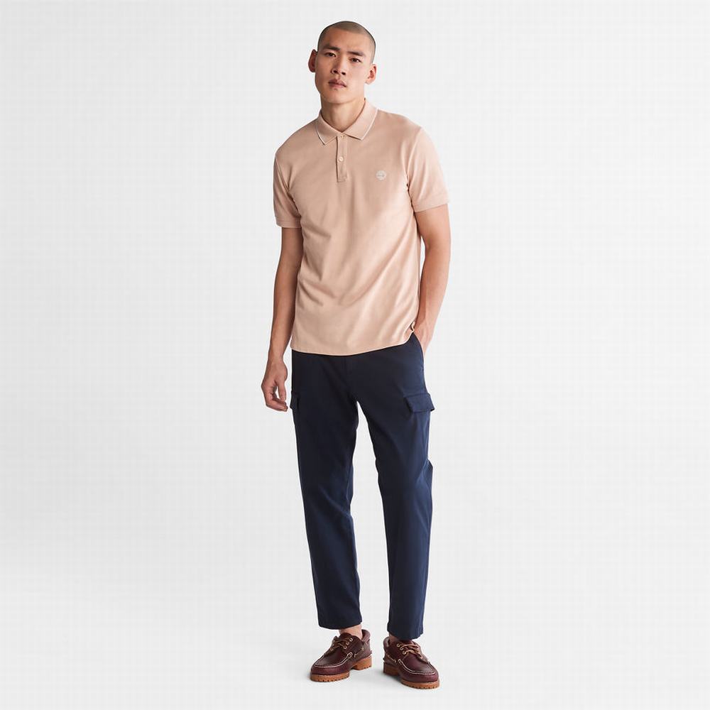 Pánské Polo Triko Timberland Millers River Print-Collar Světle Růžové | TI65120-650