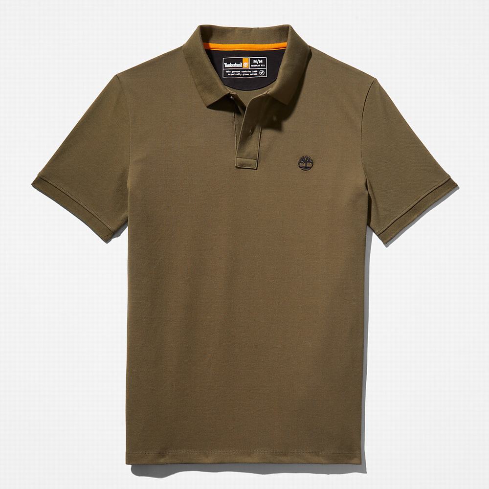 Pánské Polo Triko Timberland Millers River Pique Tmavě Zelene | TI67019-073