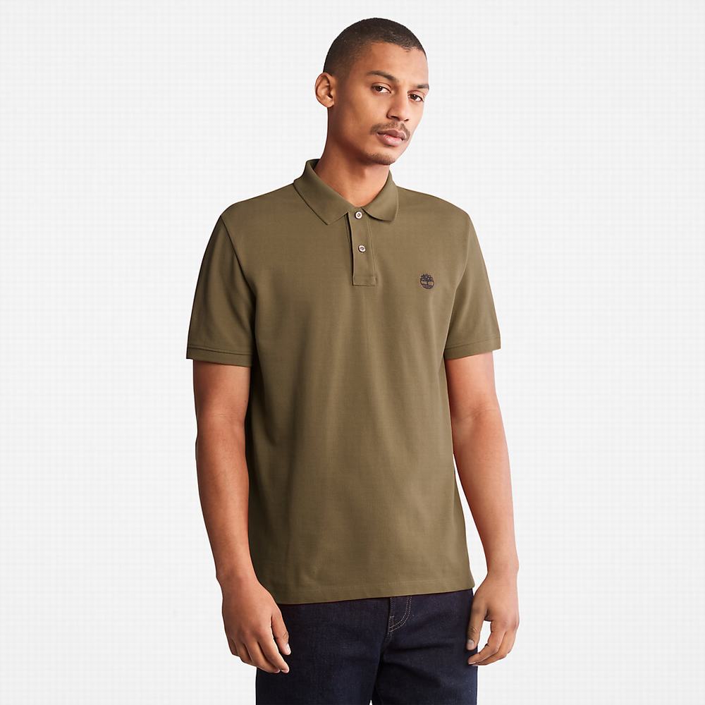 Pánské Polo Triko Timberland Millers River Pique Tmavě Zelene | TI67019-073