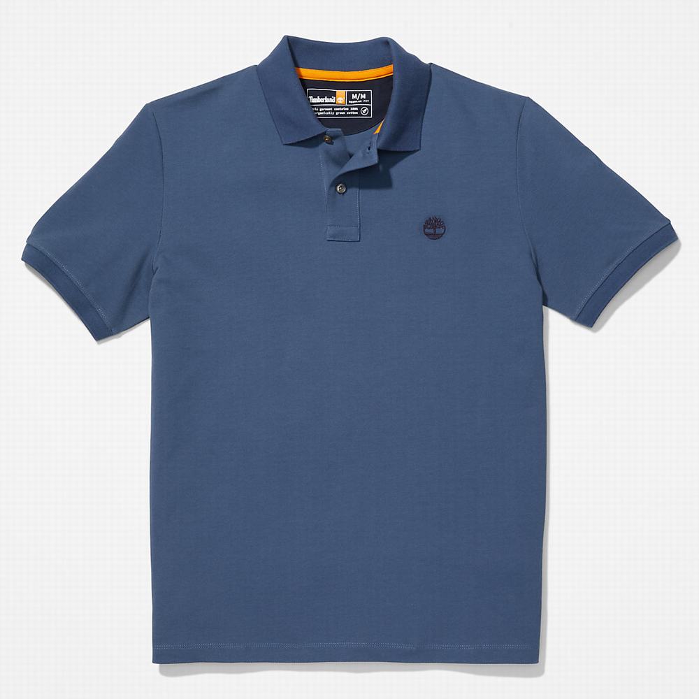 Pánské Polo Triko Timberland Millers River Pique Tmavě Blankyt | TI80123-512