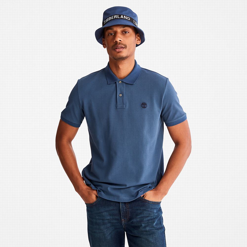 Pánské Polo Triko Timberland Millers River Pique Tmavě Blankyt | TI80123-512