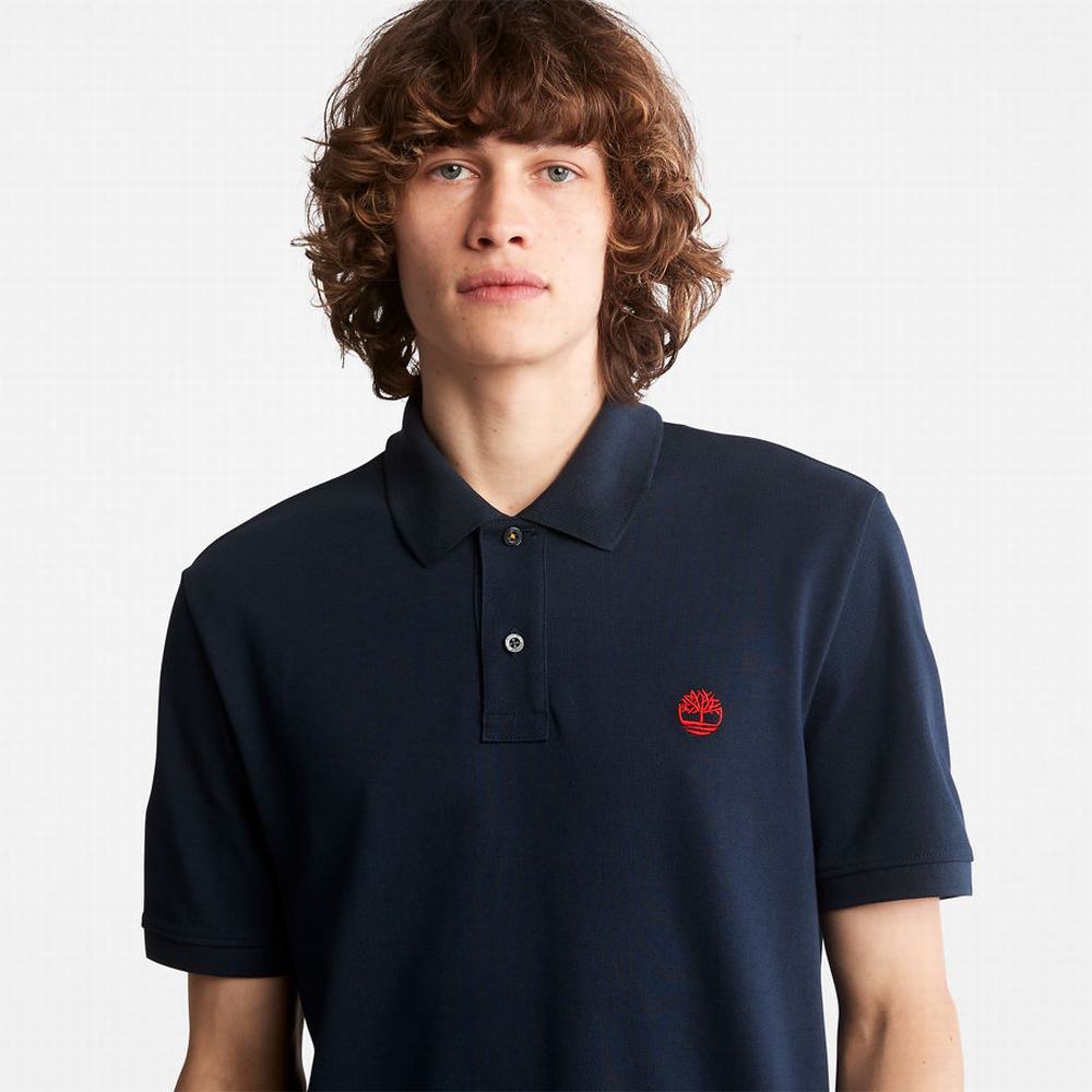 Pánské Polo Triko Timberland Millers River Pique Tmavě Blankyt | TI80217-912