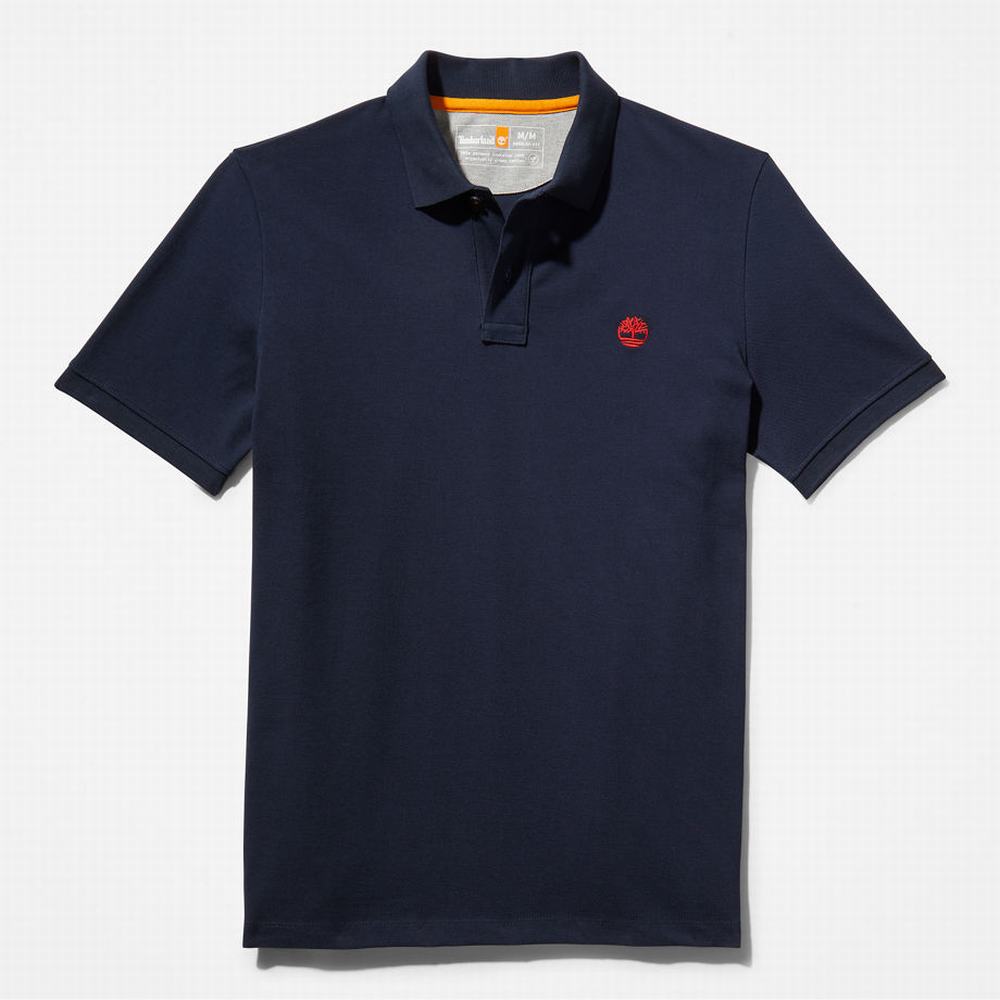 Pánské Polo Triko Timberland Millers River Pique Tmavě Blankyt | TI80217-912