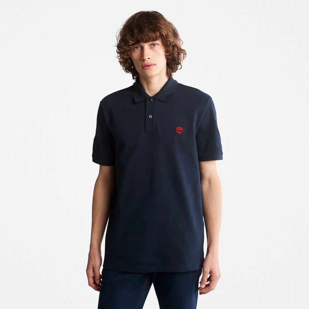 Pánské Polo Triko Timberland Millers River Pique Tmavě Blankyt | TI80217-912