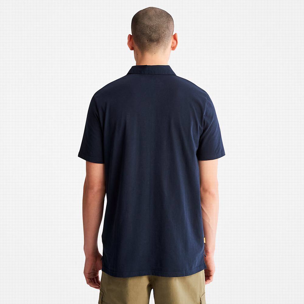 Pánské Polo Triko Timberland Outdoor Heritage Tmavě Blankyt | TI94012-504