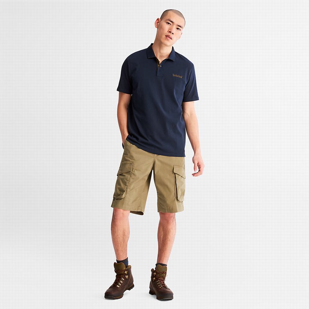 Pánské Polo Triko Timberland Outdoor Heritage Tmavě Blankyt | TI94012-504
