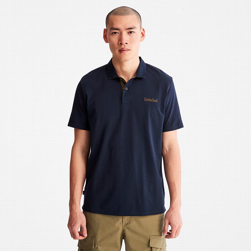 Pánské Polo Triko Timberland Outdoor Heritage Tmavě Blankyt | TI94012-504