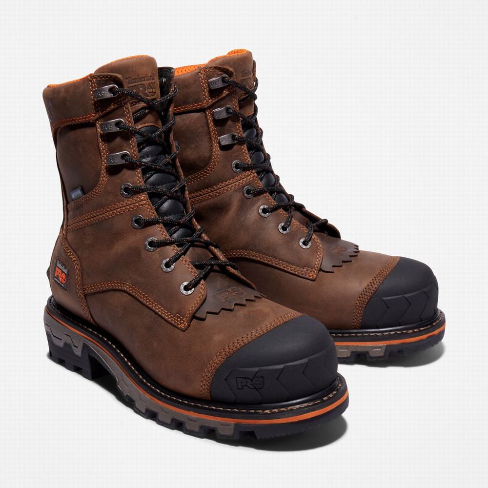 Pánské Pracovní Boty Timberland Boondock HD Logger Composite Špicí Waterproof Tmavě Hnědé | TI04892-570