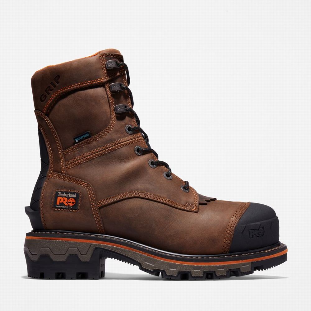 Pánské Pracovní Boty Timberland Boondock HD Logger Composite Špicí Waterproof Tmavě Hnědé | TI04892-570