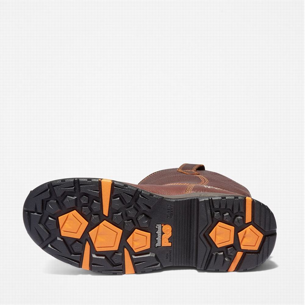 Pánské Pracovní Boty Timberland PRO® Helix HD Pull On Waterproof Červené Hnědé | TI12486-745