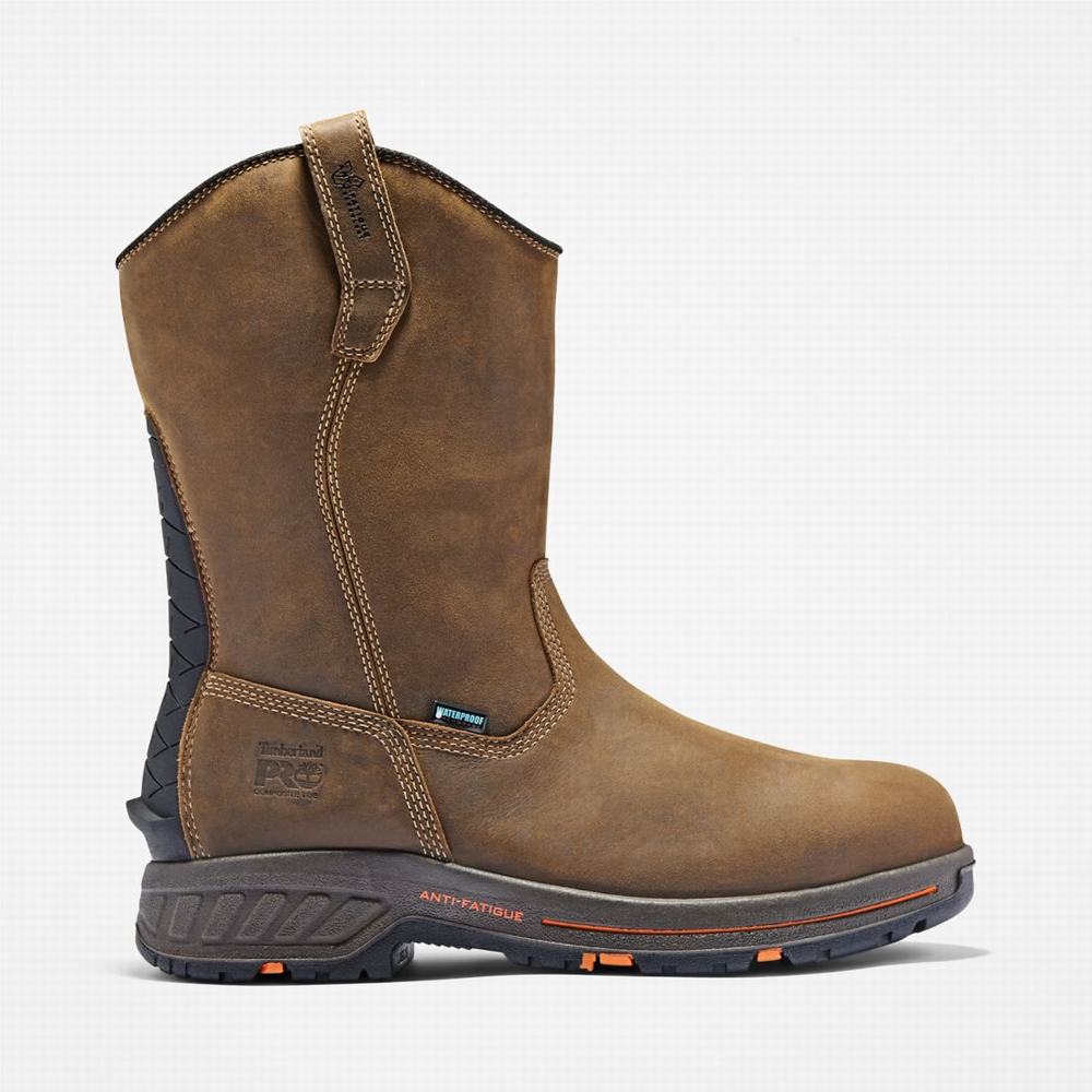 Pánské Pracovní Boty Timberland PRO® Helix HD Pull On Composite Špicí Waterproof Hnědé | TI40196-384