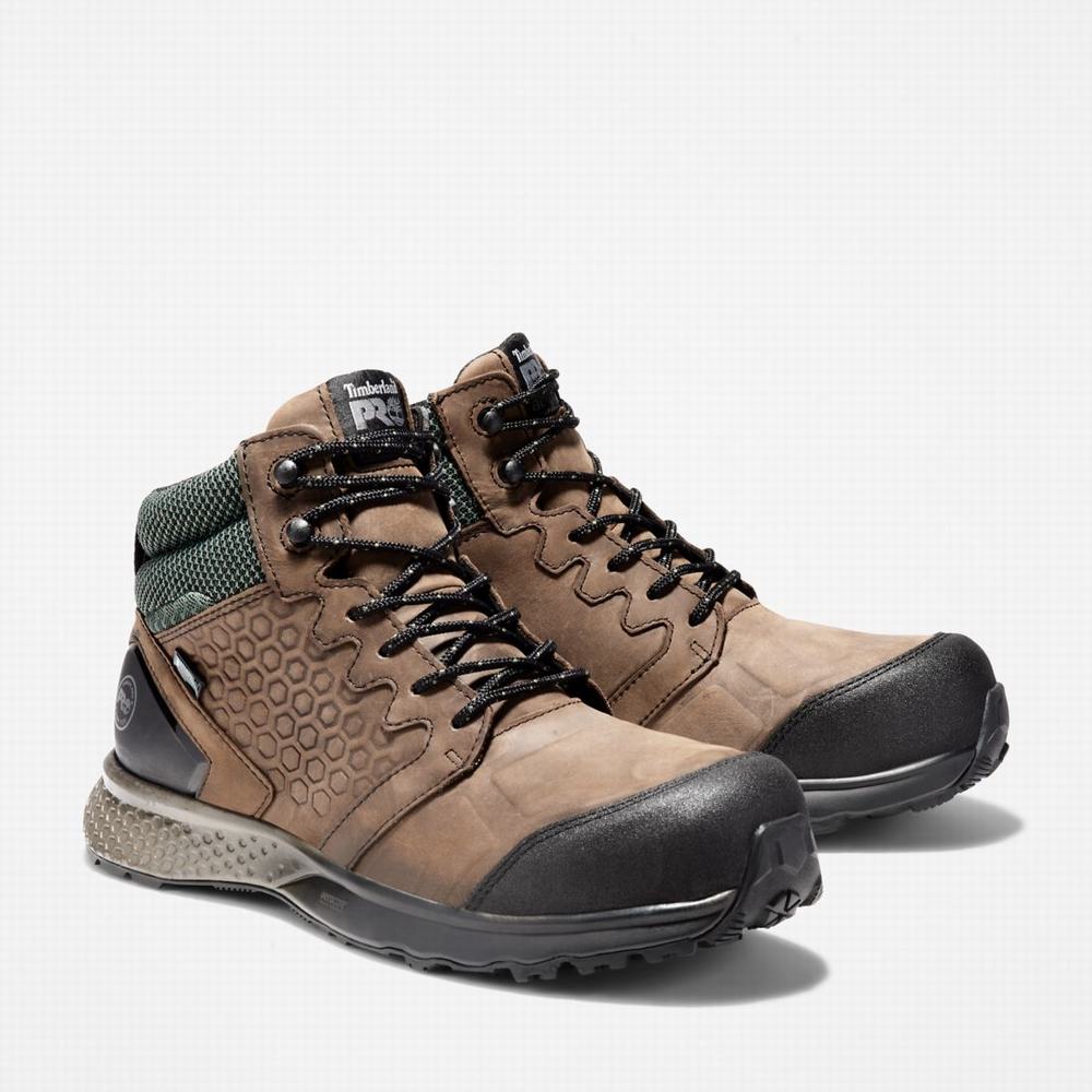 Pánské Pracovní Boty Timberland Reaxion Composite Špicí Waterproof Pracovní Sneaker Hnědé Zelene | TI89412-879