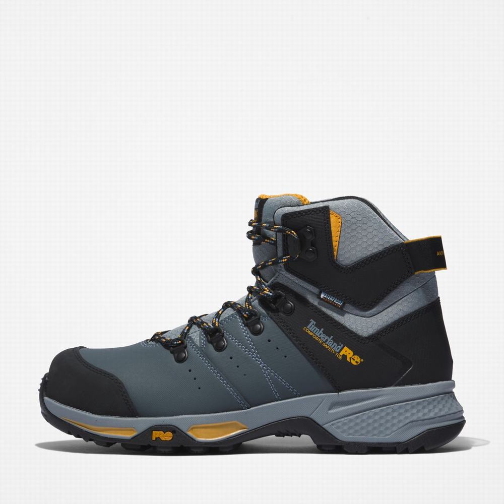 Pánské Pracovní Boty Timberland Switchback Waterproof Comp-Špicí Pracovní Hikers Šedé Žluté | TI89764-820